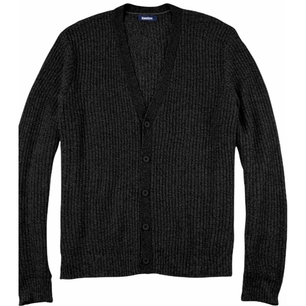 NWOT Big and Tall Black Shaker Knit V-Neck Cardigan Sweater size 1X